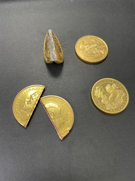 bag of fake gold|gold counterfeit coins.